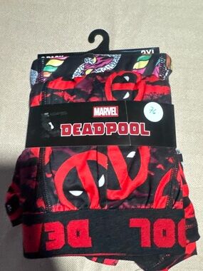 Marvel Deadpool Men's Black & Red‎ Boxer Briefs